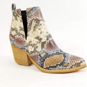 RAINBOW MULTI COLOR SNAKE PRINT BOOT
